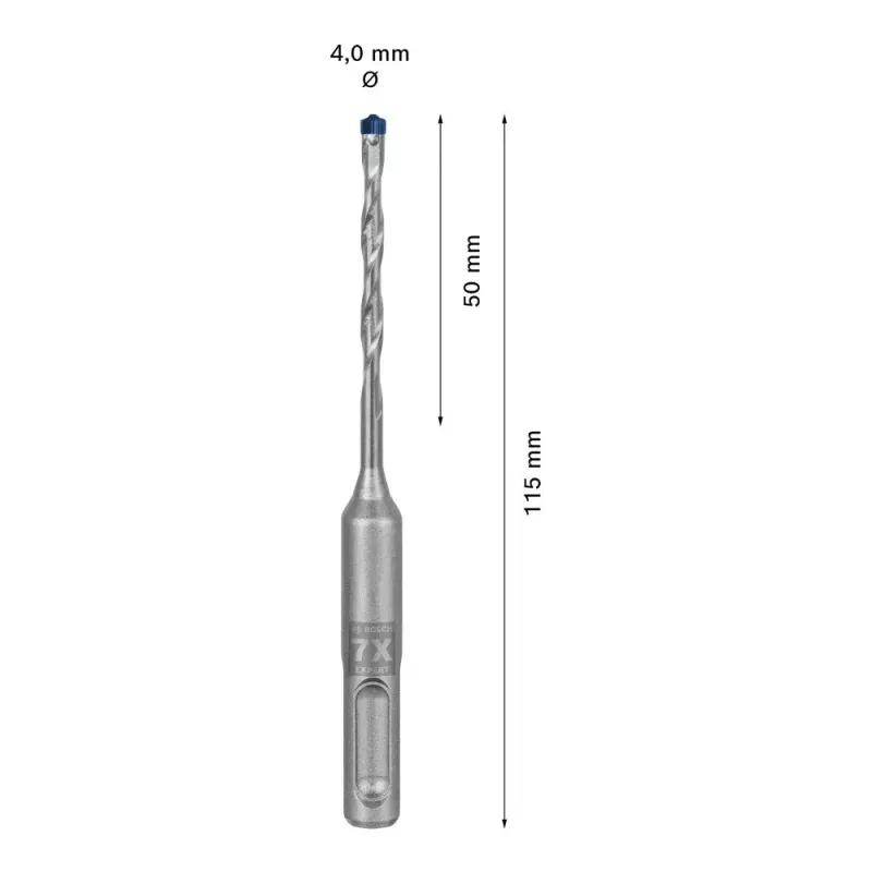 Grąžtas Bosch SDS plus-7X 4 mm skersmens 115 mm ilgio