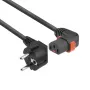 ACT Powercord CEE 7/7 kištukas (kampu) - C13 IEC Lock (dešinysis kampas) juodas 2 m, EL450S
