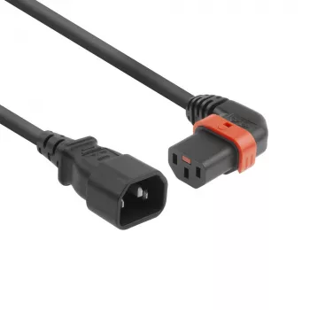 ACT maitinimo laidas C14 - C13 IEC Lock (kairysis kampinis) juodas 3 m, PC2050