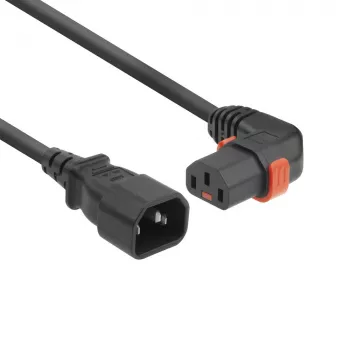 ACT maitinimo laidas C14 - C13 IEC Lock (stačiu kampu) juodas 3 m, PC2049