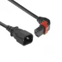 ACT maitinimo laidas C14 - C13 IEC Lock (kampuotas aukštyn) juodas 1 m, PC2043