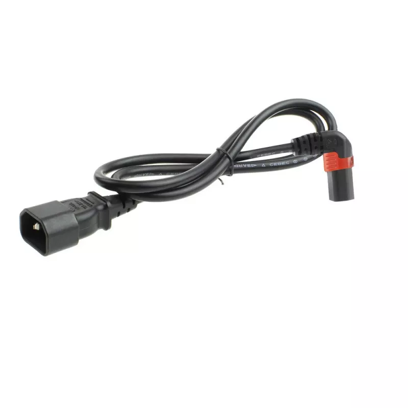 ACT maitinimo laidas C14 - C13 IEC Lock (kampuotas aukštyn) juodas 1 m, PC2043