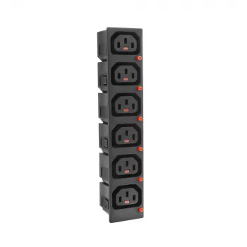ACT C13 IEC Lock Net Entree (6 lizdų) - juoda, PA135BK6
