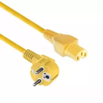 ACT maitinimo laidas CEE 7/7 kištukas kampuotas C15 geltonas 2 m 250V 10A