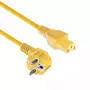 ACT maitinimo laidas CEE 7/7 kištukas kampuotas C15 geltonas 2 m 250V 10A