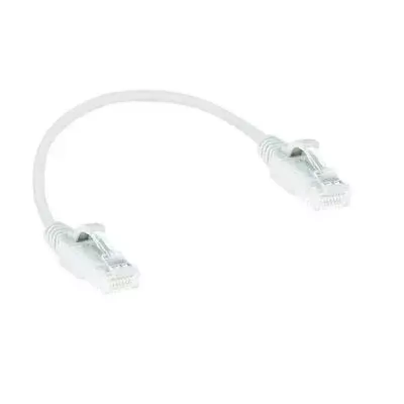 ACT White 0,5 m LSZH U/UTP CAT6 plonas jungiamasis kabelis su apsaugotais RJ45 kištukais