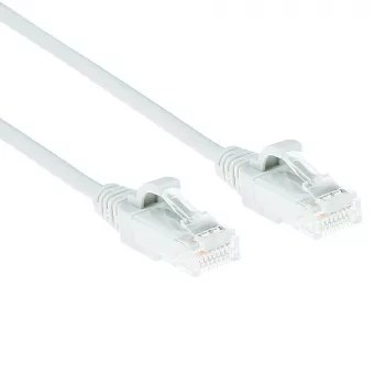 ACT White 2m LSZH U/UTP CAT6 plonas jungiamasis kabelis su apsaugotais RJ45 kištukais