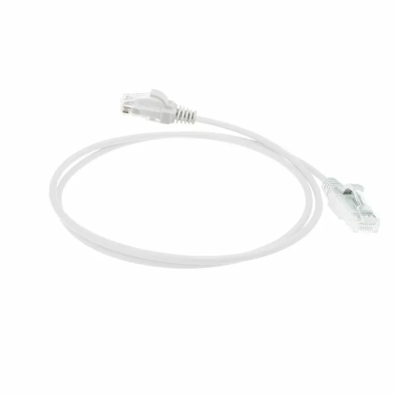ACT White 7 metrų LSZH U/UTP CAT6 plonas lizdinis kabelis su RJ45 jungtimis