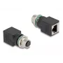 DeLOCK M12 adapteris A-koduotas 8 kontaktų moteriškas į RJ45 lizdą tiesus