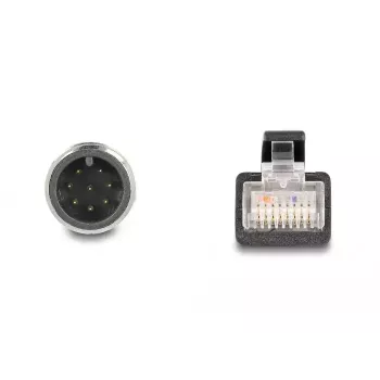 Tinklo kabelis DeLOCK M12 adapterio kabelis A-koduotas 8 kontaktų vyriškas prie RJ45 vyriško 50 cm