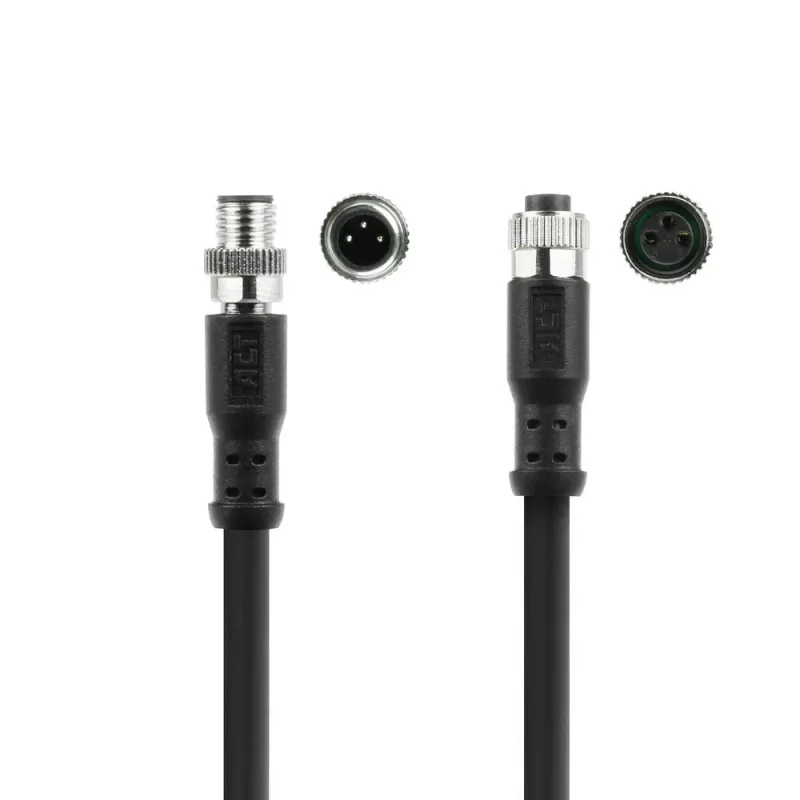 ACT Industrial jutiklio kabelis 5 m M8A 3 kontaktų kištukas į M8A 3 kontaktų lizdą, Ultraflex Xtreme TPE, ekranuotas
