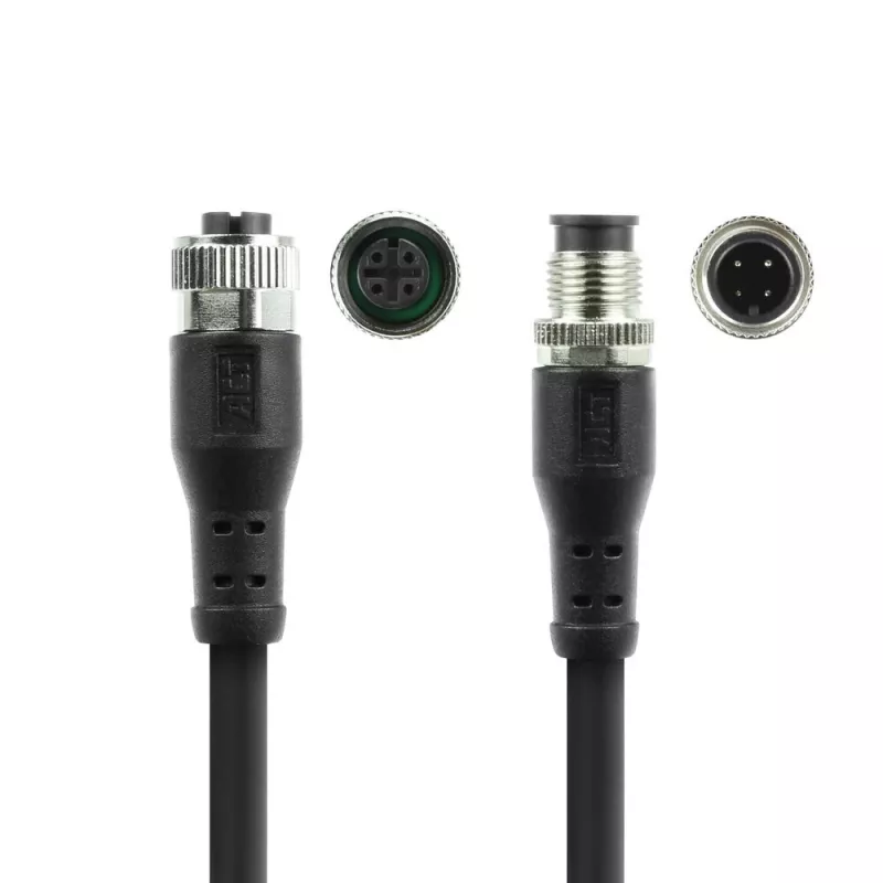 ACT Industrial jutiklio kabelis 1,5 m, M12A 4 kontaktų kištukas į M12A 4 kontaktų lizdą, Superflex Xtreme TPE, ekranuotas