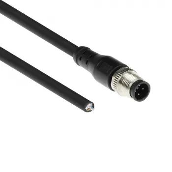 ACT Industrial 3,00 m jutiklio kabelis M12A 4 kontaktų kištukas į atvirą galą Superflex Xtreme TPE, ekranuotas