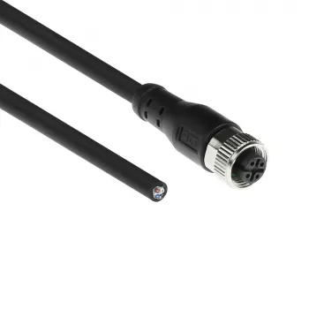 ACT Industrial 5.00 m sensorinis kabelis M12A 4 kontaktų moteriškas į atvirą galą Superflex Xtreme TPE ekranuotas