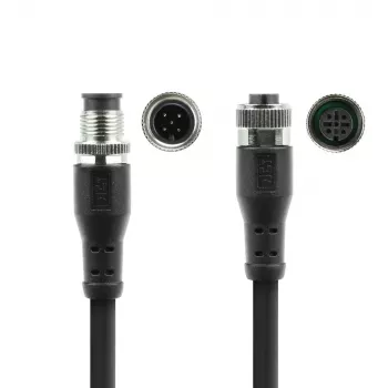 ACT Industrial jutiklio kabelis 3 m M12A 5 kontaktų kištukas į M12A 5 kontaktų lizdą, Superflex Xtreme TPE, ekranuotas