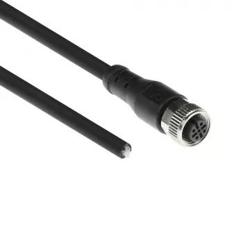 ACT Industrial jutiklio kabelis 5 m M12A 5 kontaktų kištukas į atvirą galą, Superflex Xtreme TPE, ekranuotas