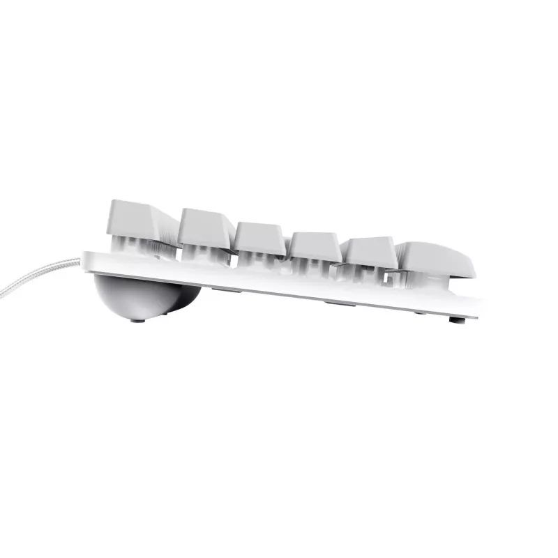Trust GXT 833W Thado klaviatūra, žaidimų, USB, QWERTZ, vokiška, balta