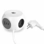 ACT AC2425 ilgintuvas su USB 1.5 m 3 kištukiniai lizdai Baltas