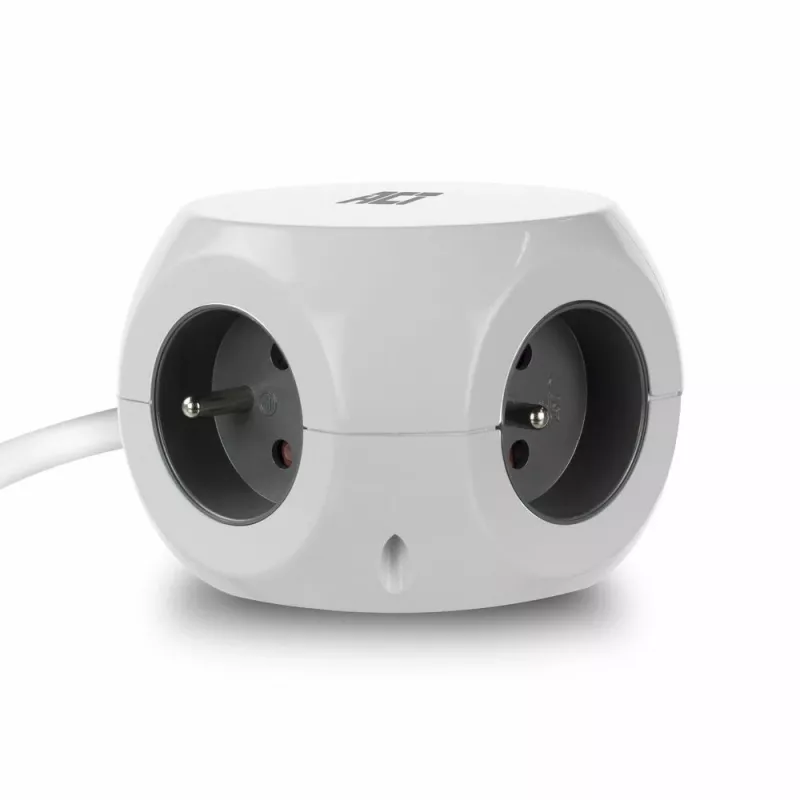 ACT AC2425 ilgintuvas su USB 1.5 m 3 kištukiniai lizdai Baltas