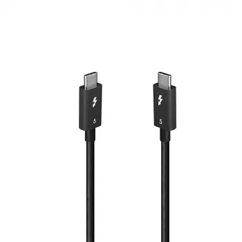 Lindy 1 m Thunderbolt 5 laidas, 80 Gbps, pasyvus, kištukas-kištukas, juodas, nikeliuotas
