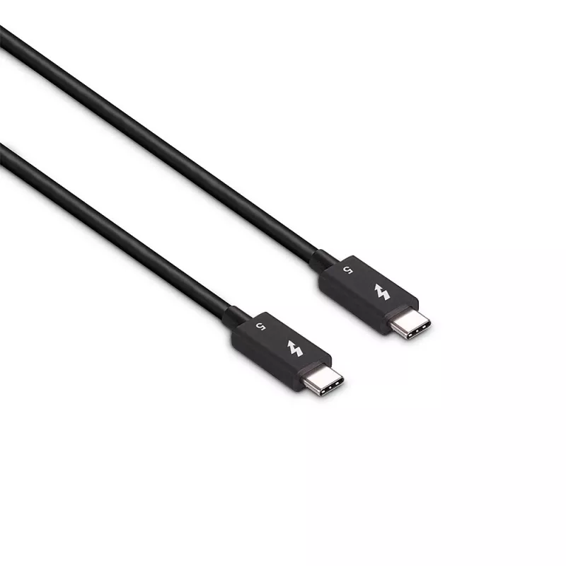 Lindy 1 m Thunderbolt 5 laidas, 80 Gbps, pasyvus, kištukas-kištukas, juodas, nikeliuotas