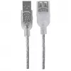 Manhattan USB-A ilginimo kabelis, 1,8 m, vyriškas/moteriškas, 480 Mbps (USB 2.0), sidabrinis
