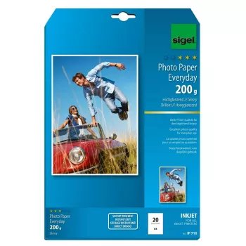 Blizgus nuotraukų popierius Sigel IP710 A4 200 g/m² 20 lapų