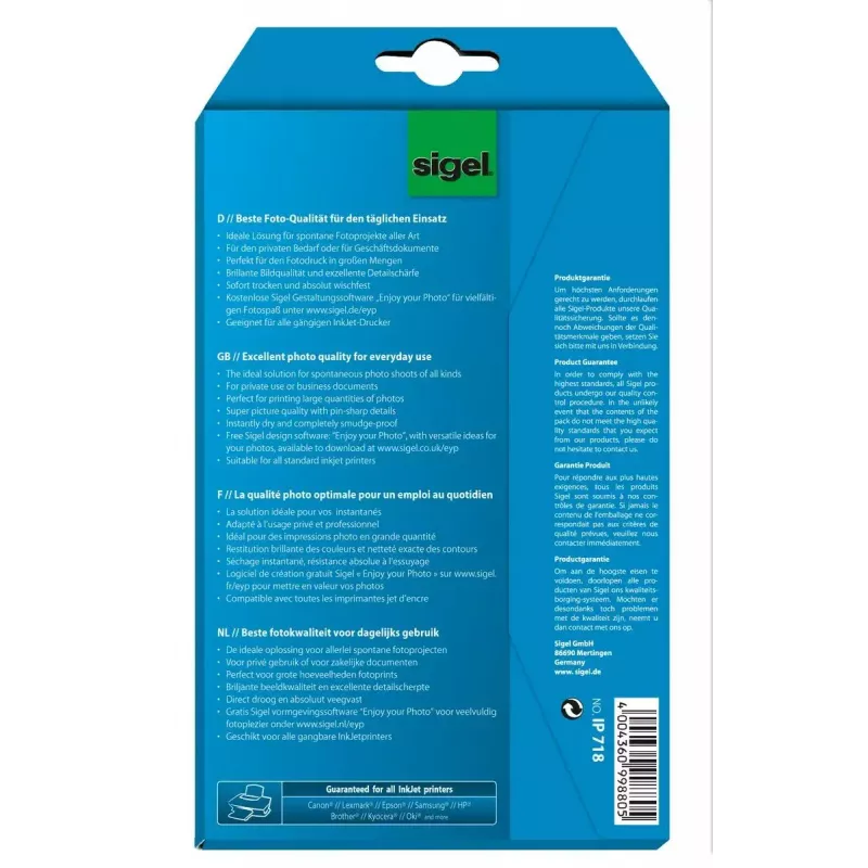 Blizgus nuotraukų popierius Sigel IP718