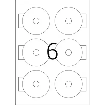 Lipnūs etikečių lapai HERMA CD Mini A4 Ø 78 mm