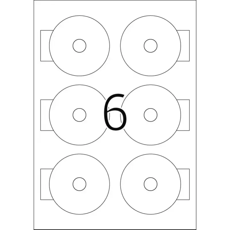 Lipnūs etikečių lapai HERMA CD Mini A4 Ø 78 mm