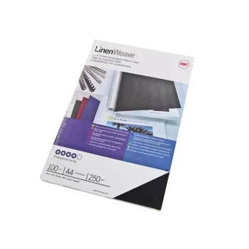 GBC LinenWeave įrišimo viršeliai 250 g/m² A4 juodi (100 vnt.)