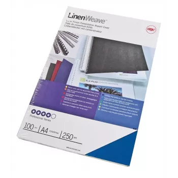 GBC LinenWeave įrišimo viršeliai 250 g/m² A4 karališkai mėlyni (100 vnt.)