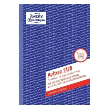 Verslo forma Avery 1725, A5, balta/geltona, 40 lapų