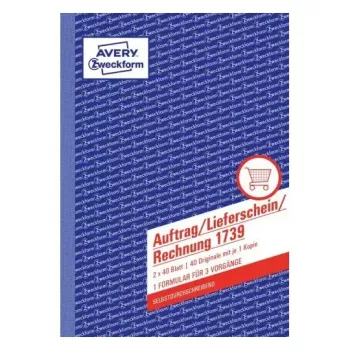 Verslo forma Avery 1739, A5, balta/geltona, 40 lapų