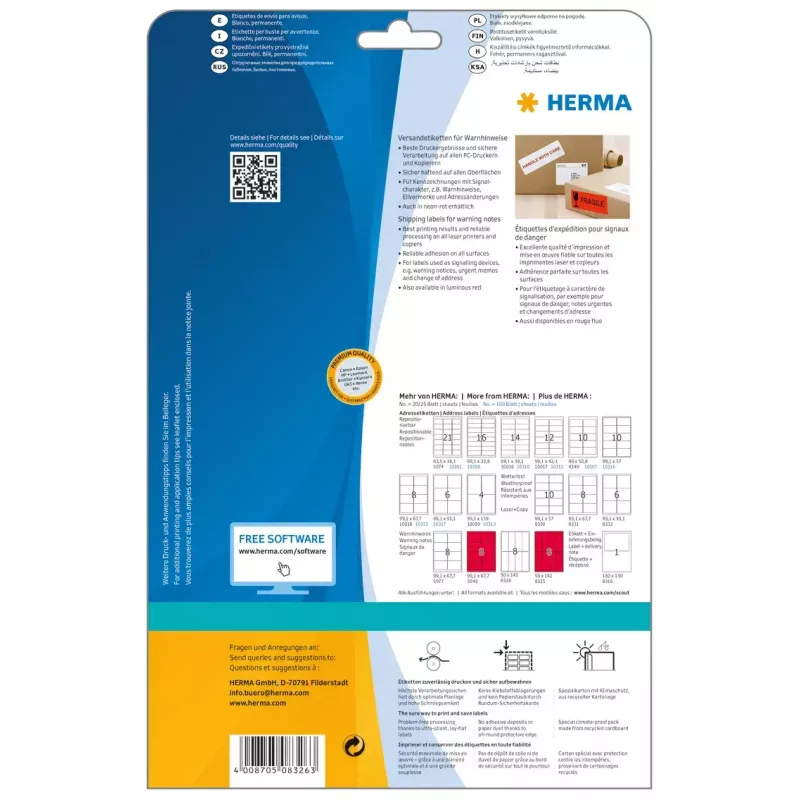 Įspėjamoji etiketė siuntoms HERMA 8326