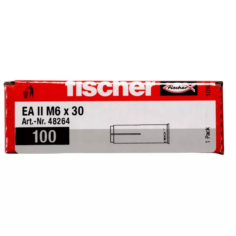 Fischer EA II M6 inkaras cinkuotas plienas 30 mm 100 vnt.
