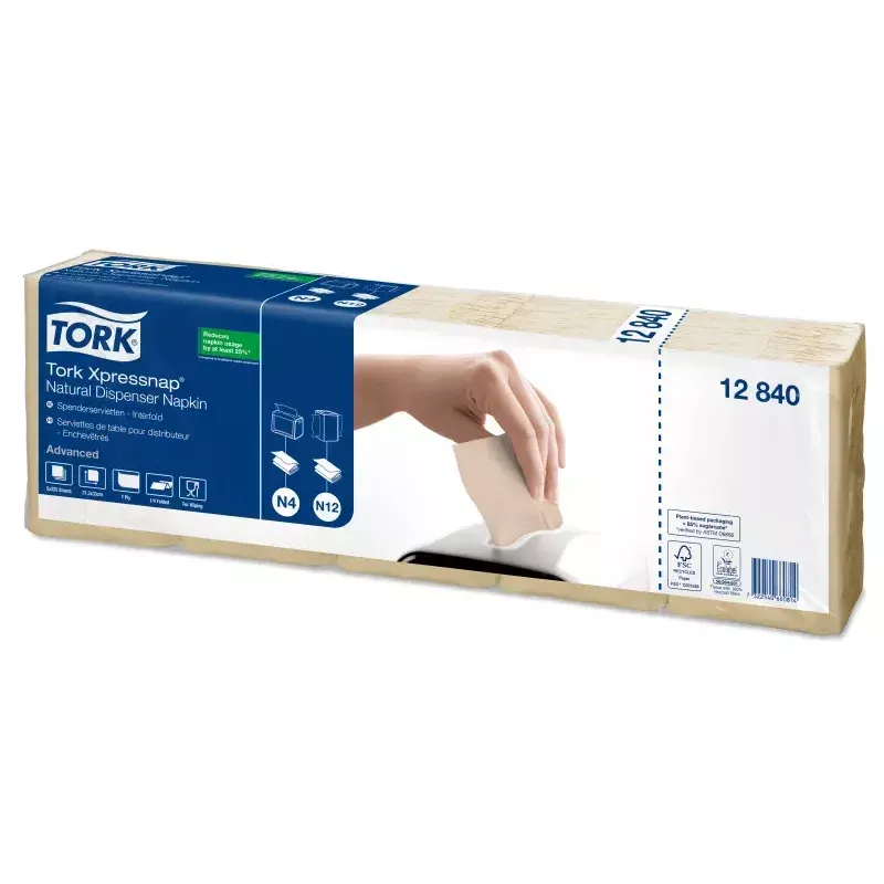 Popierinės servetėlės Tork 12840 natūralios, 1125 vnt.