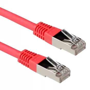 ACT raudonas 10 m LSZH SFTP CAT6A patch kabelis su RJ-45 jungtimis