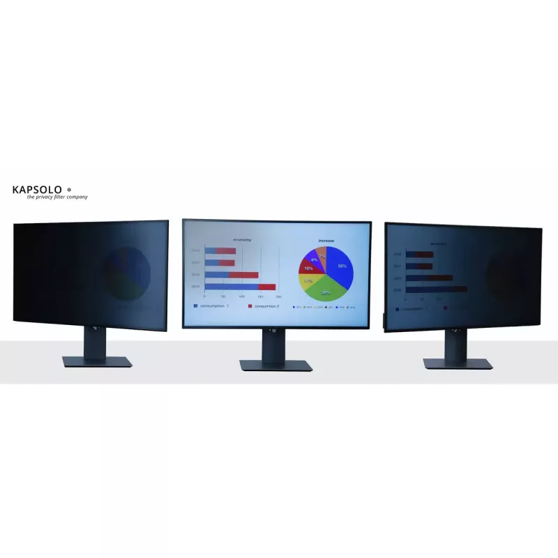 Privatumo filtras Kapsolo 2-Way Plug In 55,88 cm (22 colių) 16:10 monitoriui — 3H kietumas, 68% šviesos pralaidumas, 30° žiūrėjimo ribojimas