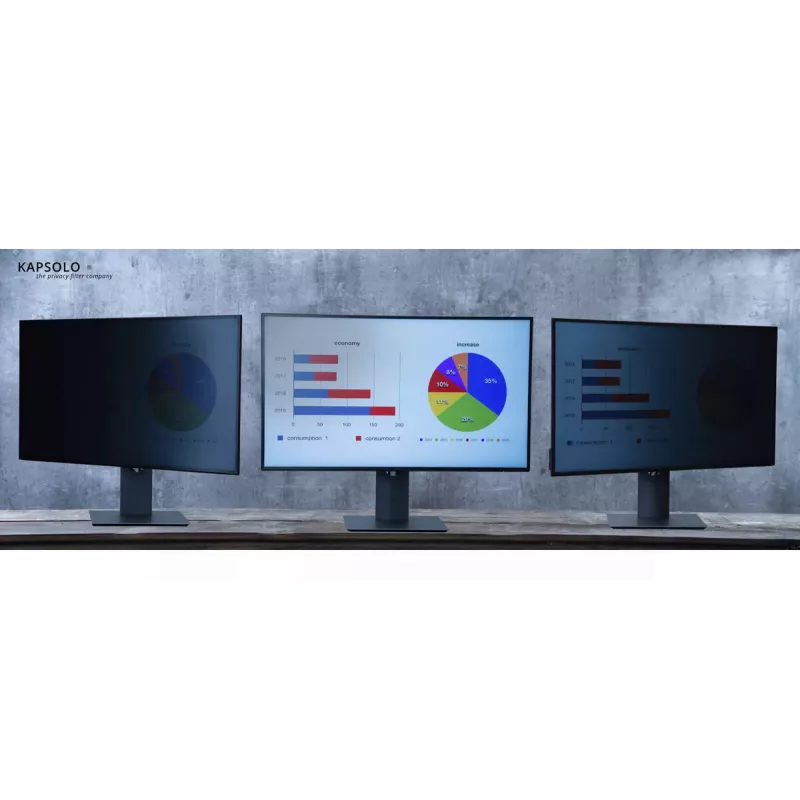 Privatumo filtras Kapsolo 2-Way Plug In 55,88 cm (22 colių) 16:10 monitoriui — 3H kietumas, 68% šviesos pralaidumas, 30° žiūrėjimo ribojimas