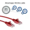 ACT Red 5 metrų LSZH U/UTP CAT6 duomenų centro plonas pataisos kabelis su apsauga nuo užkabinimo ir RJ45 jungtimis