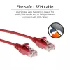 ACT Red 5 metrų LSZH U/UTP CAT6 duomenų centro plonas pataisos kabelis su apsauga nuo užkabinimo ir RJ45 jungtimis