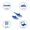 ACT Blue 1 m LSZH U/UTP CAT6 duomenų centro plonas pataisinis laidas su apsaugotais RJ45 kištukais