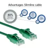 ACT Green 3 m LSZH U/UTP CAT6 plonas jungiamasis kabelis su apsaugotais RJ45 kištukais