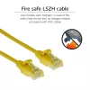 ACT geltonas 0,5 m LSZH U/UTP CAT6 plonas pataisos laidas su RJ45 kištukais (be užkabinimo)