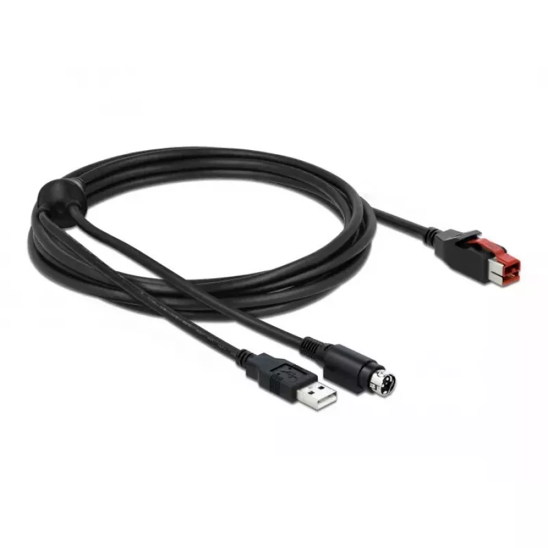 DeLOCK 85942 PoweredUSB kabelis 3 m USB Type-A Mini-DIN 3 kontaktų