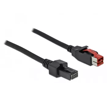 DeLOCK 85953 PoweredUSB kabelis 24V 2x4 kontaktų Mini DIN 4m juodas