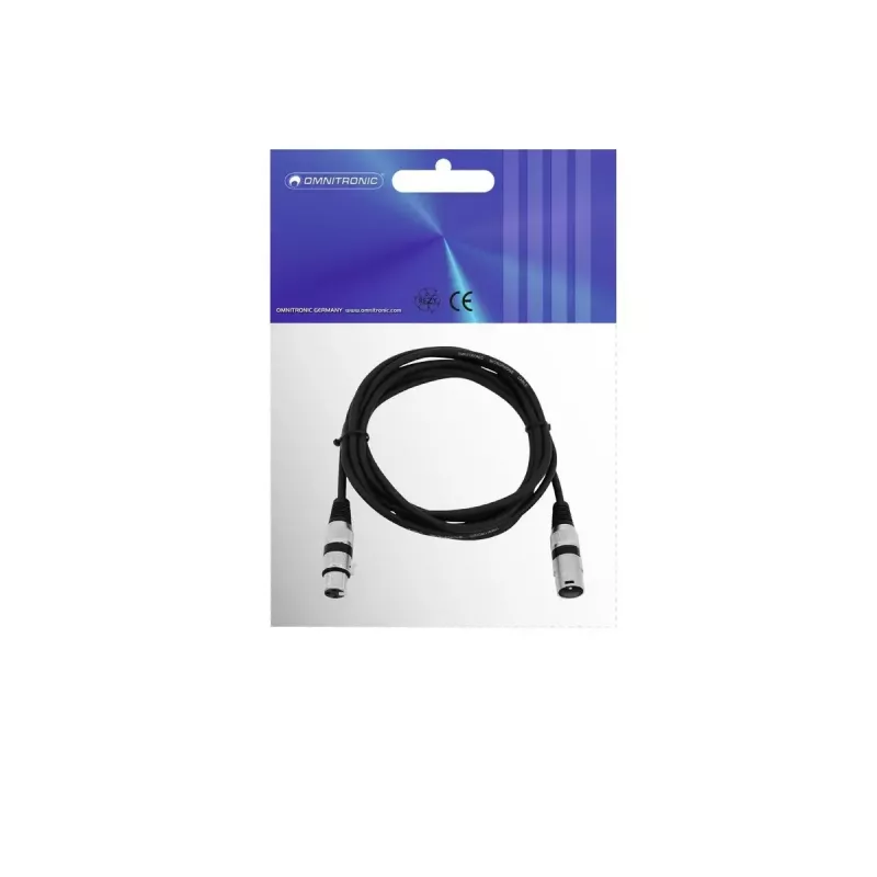 Garso laidas XLR 3 kontaktų Omnitronic 3022047N 3 m Juoda