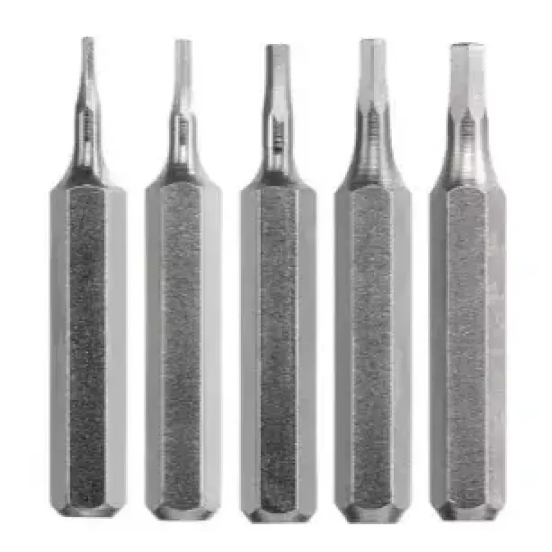 KWB 128440 – 5 vnt. šešiabriaunių antgalių rinkinys, metriniai dydžiai 0,7 / 0,9 / 1,3 / 1,5 / 2 mm, 28 mm ilgio