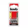 KWB 128440 – 5 vnt. šešiabriaunių antgalių rinkinys, metriniai dydžiai 0,7 / 0,9 / 1,3 / 1,5 / 2 mm, 28 mm ilgio